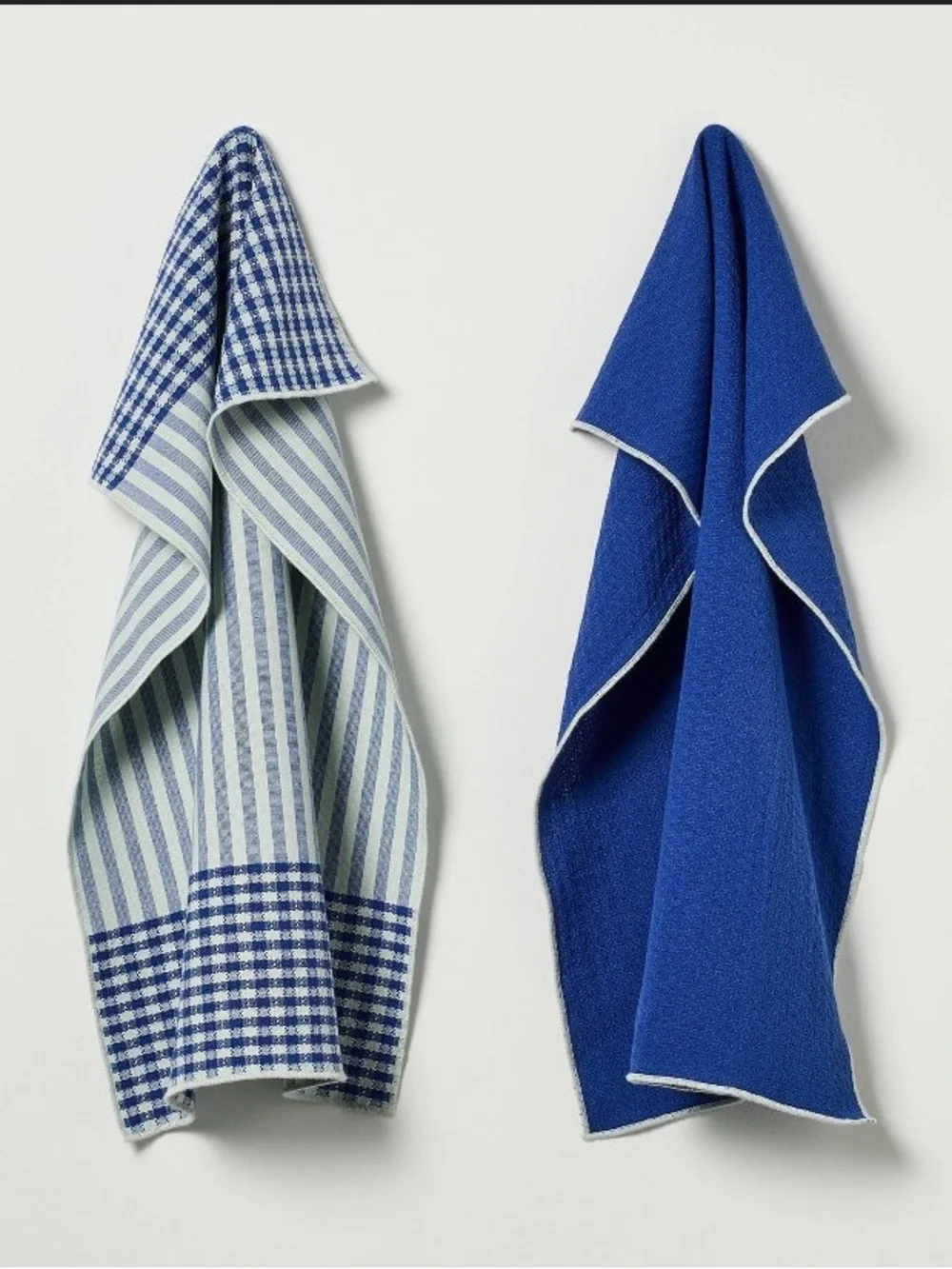Hearth & Hand Blue and White Striped & Solid Kitchen Towel Set